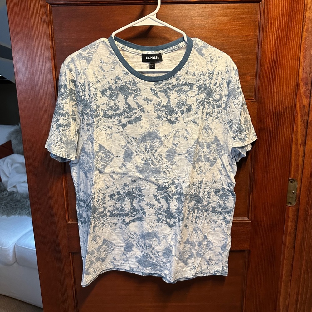 Express Blue and White Tie-Dye Tee